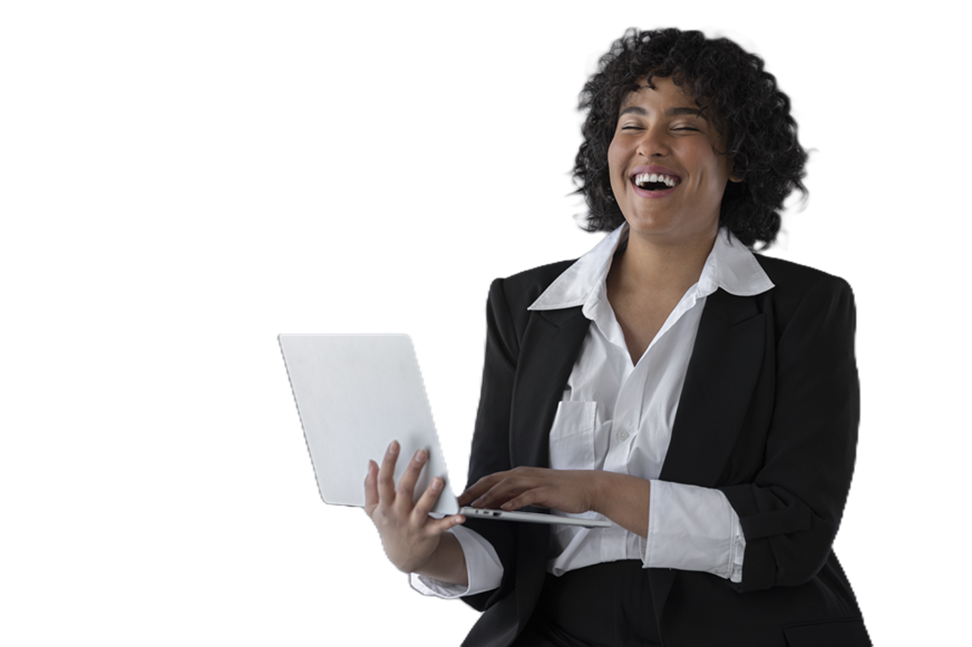 Étudiante sur ordinateur